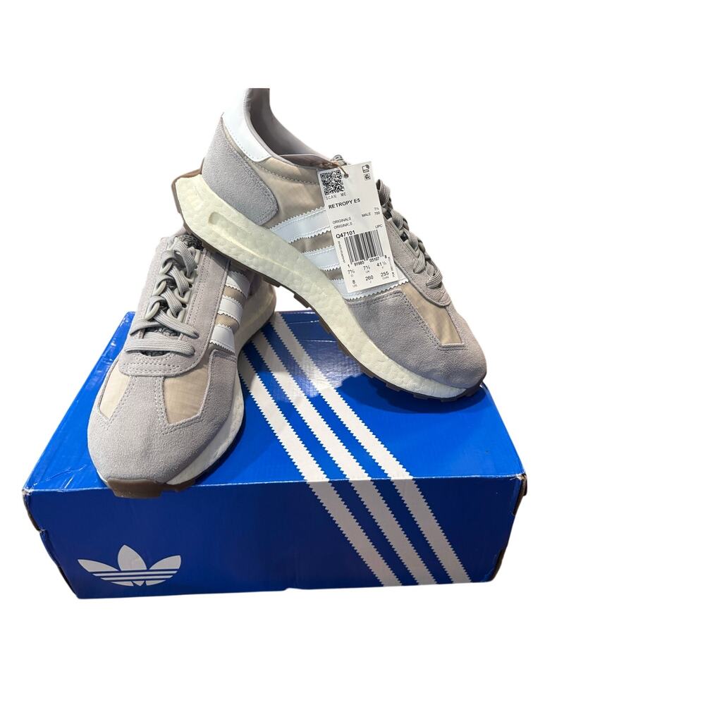 Adidas Retropy E5 Gray/White Men’s Size 8 New w/ Box (Damaged Box)
